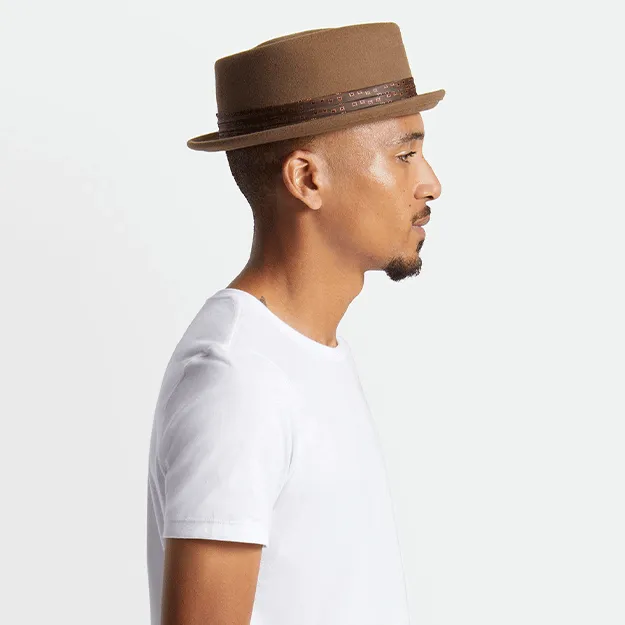Brixton Stout Pork Pie Hat - Caramel/Copper
