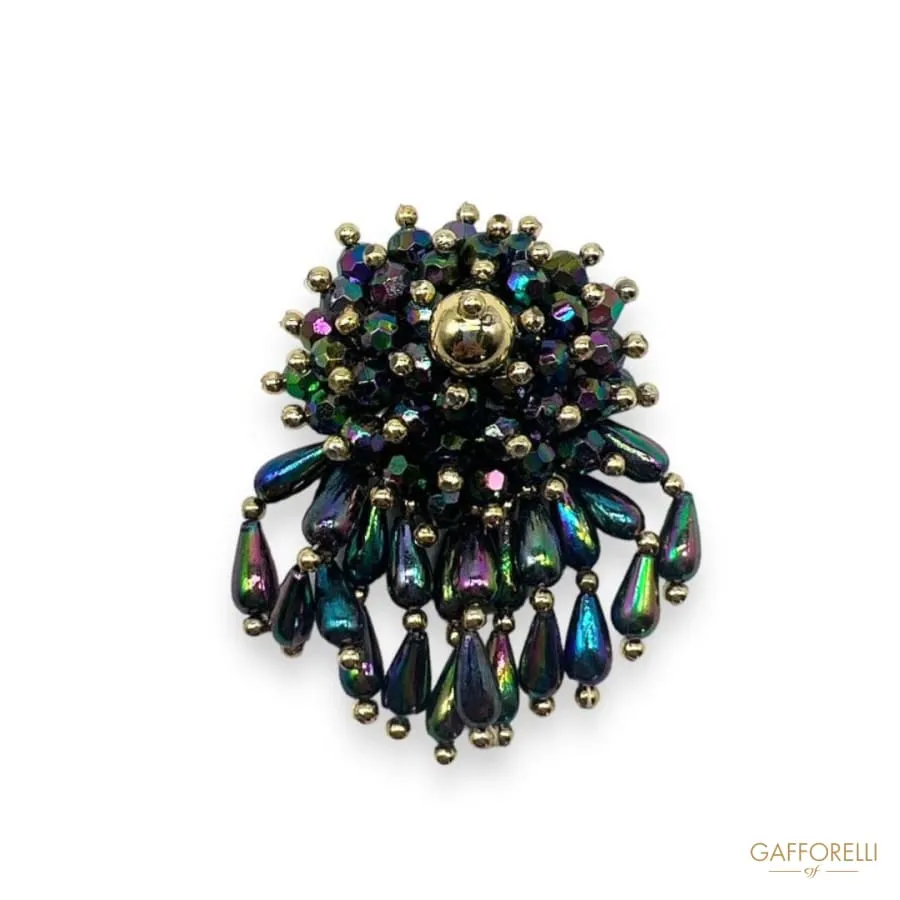 Brooch with Multicolor Beads- Art. D385 - Gafforelli Srl