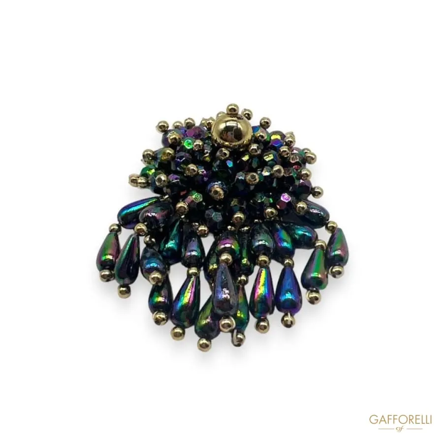 Brooch with Multicolor Beads- Art. D385 - Gafforelli Srl