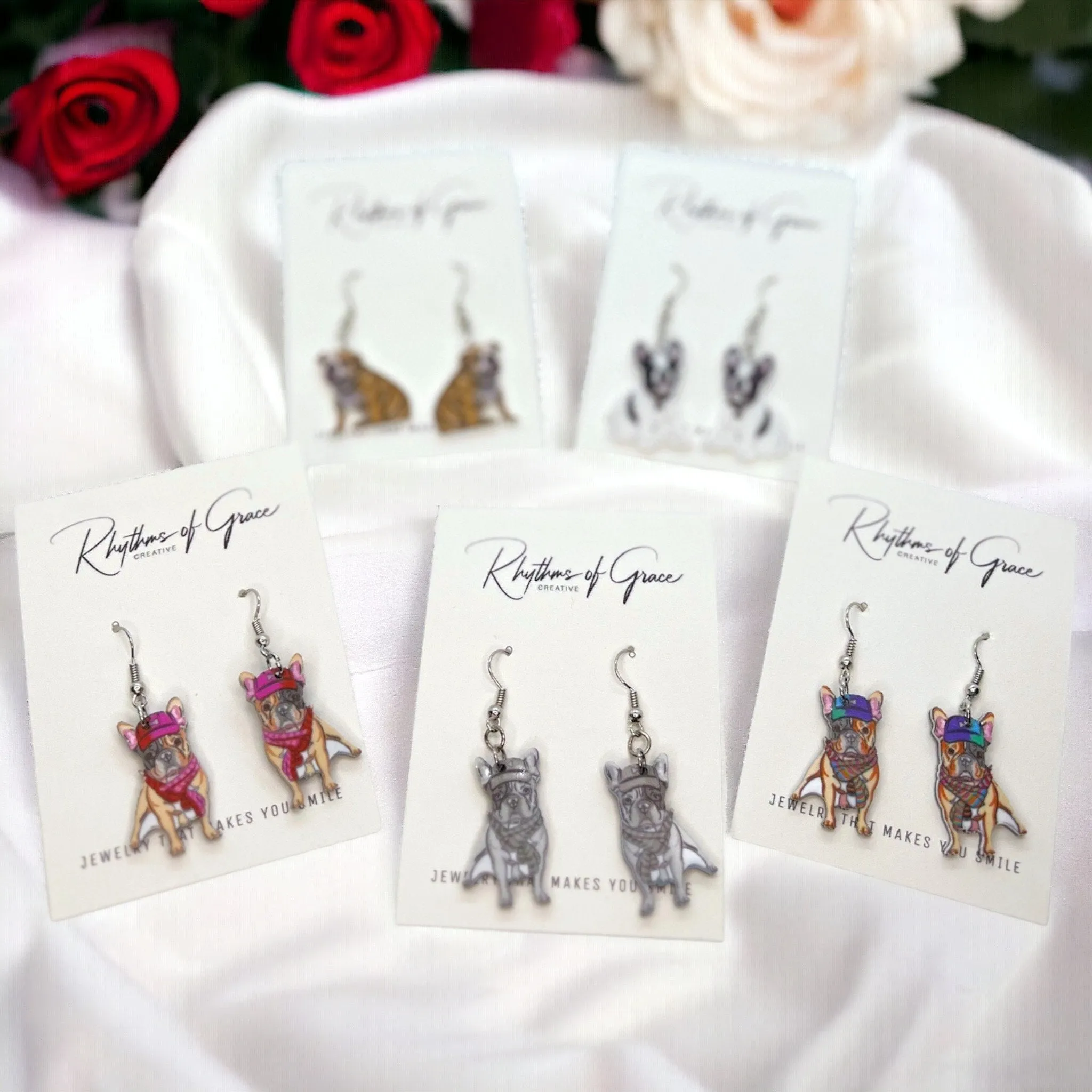 Bulldog Earrings - Dog Earrings, Dog Jewelry, Dog Mom, English Bulldog, Furbaby, Bulldog Puppy, Bulldog Mom, Handmade Earrings, British