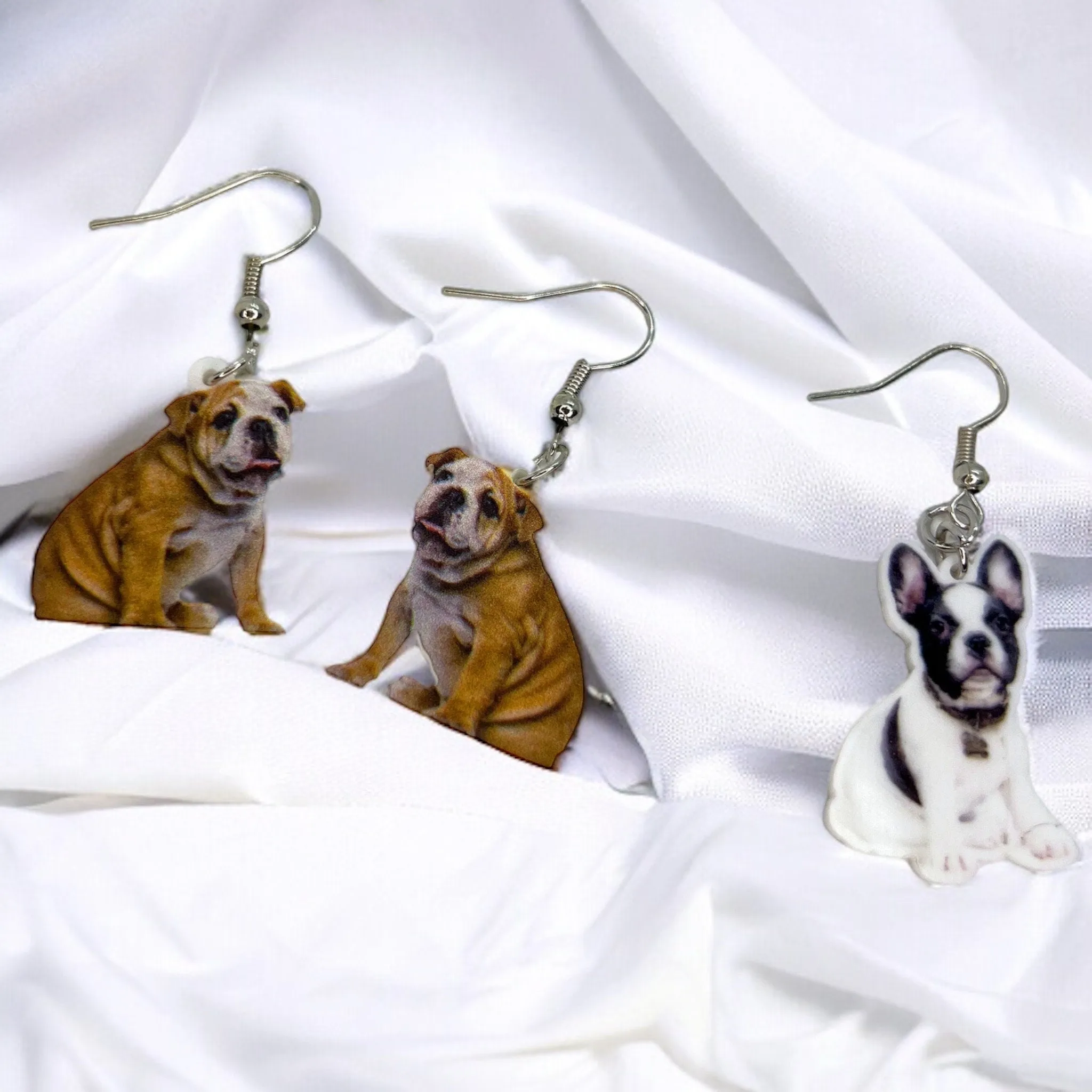 Bulldog Earrings - Dog Earrings, Dog Jewelry, Dog Mom, English Bulldog, Furbaby, Bulldog Puppy, Bulldog Mom, Handmade Earrings, British