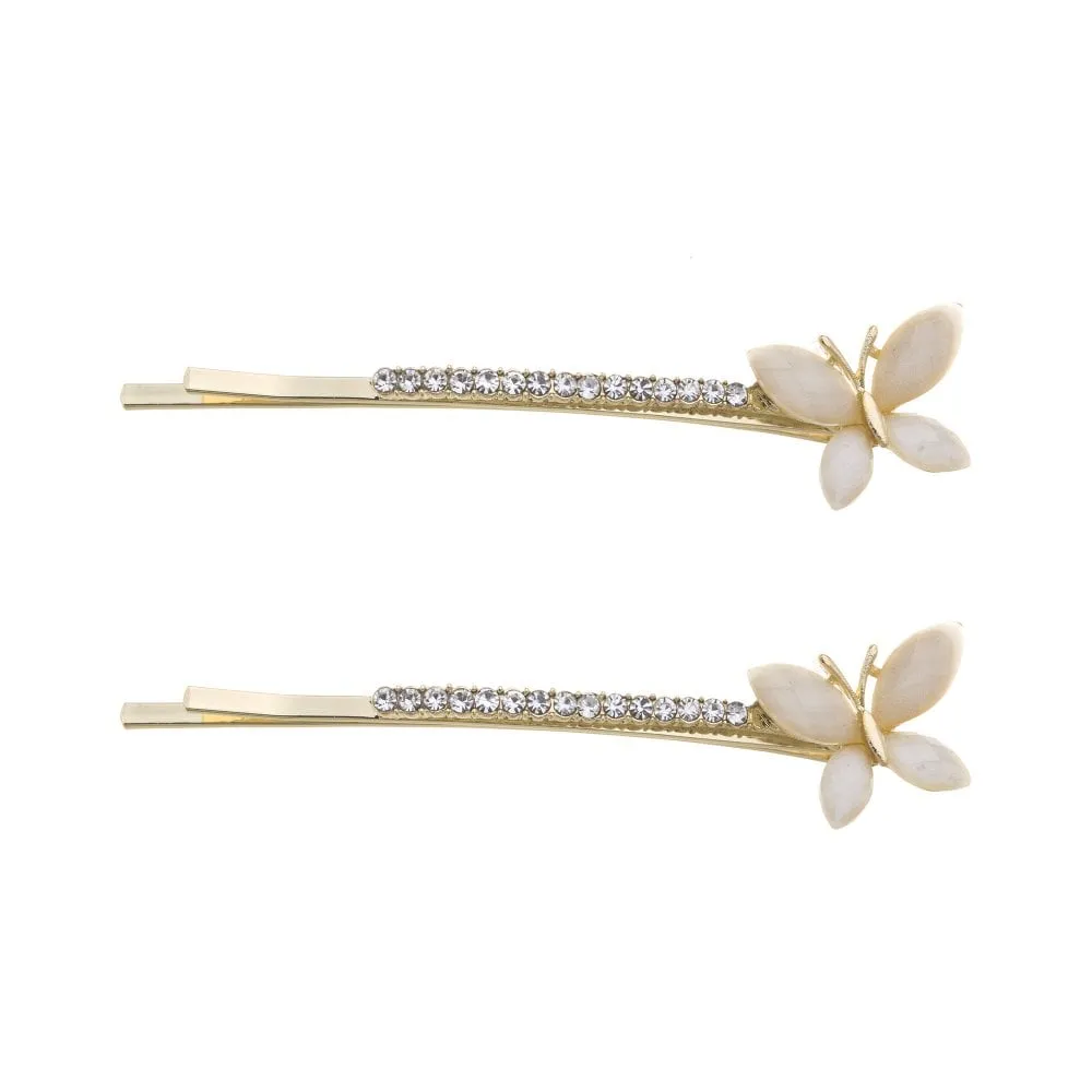 Butterfly crystal haIr clips