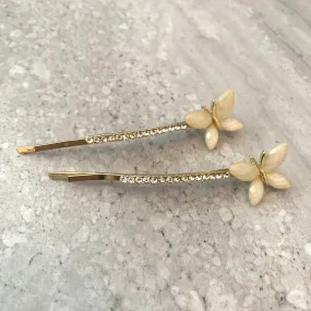 Butterfly crystal haIr clips