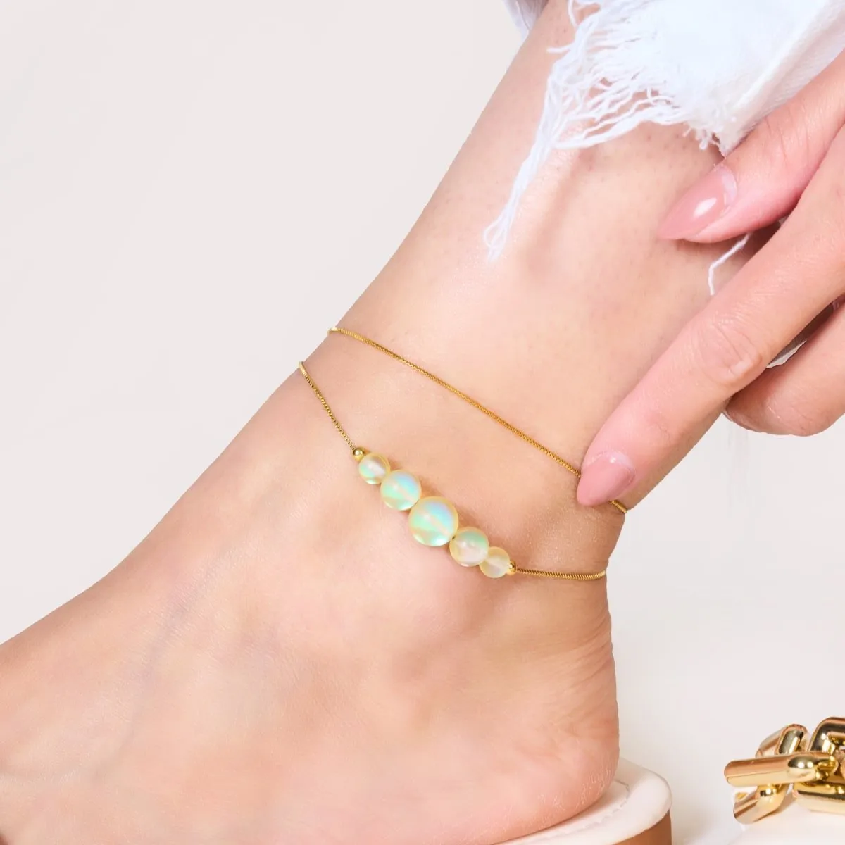 Canary | Gold Vermeil | Mermaid Glass Infinity Clasp Necklace