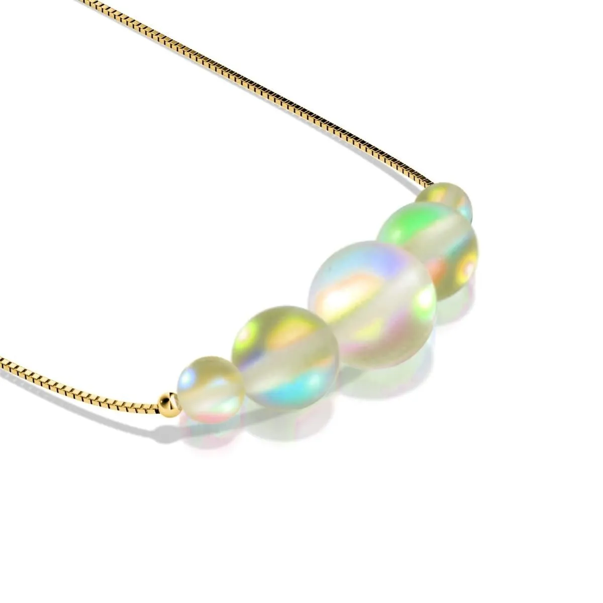Canary | Gold Vermeil | Mermaid Glass Infinity Clasp Necklace