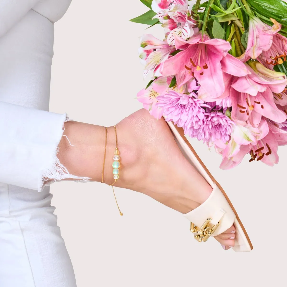 Canary | Gold Vermeil | Mermaid Glass Infinity Clasp Necklace