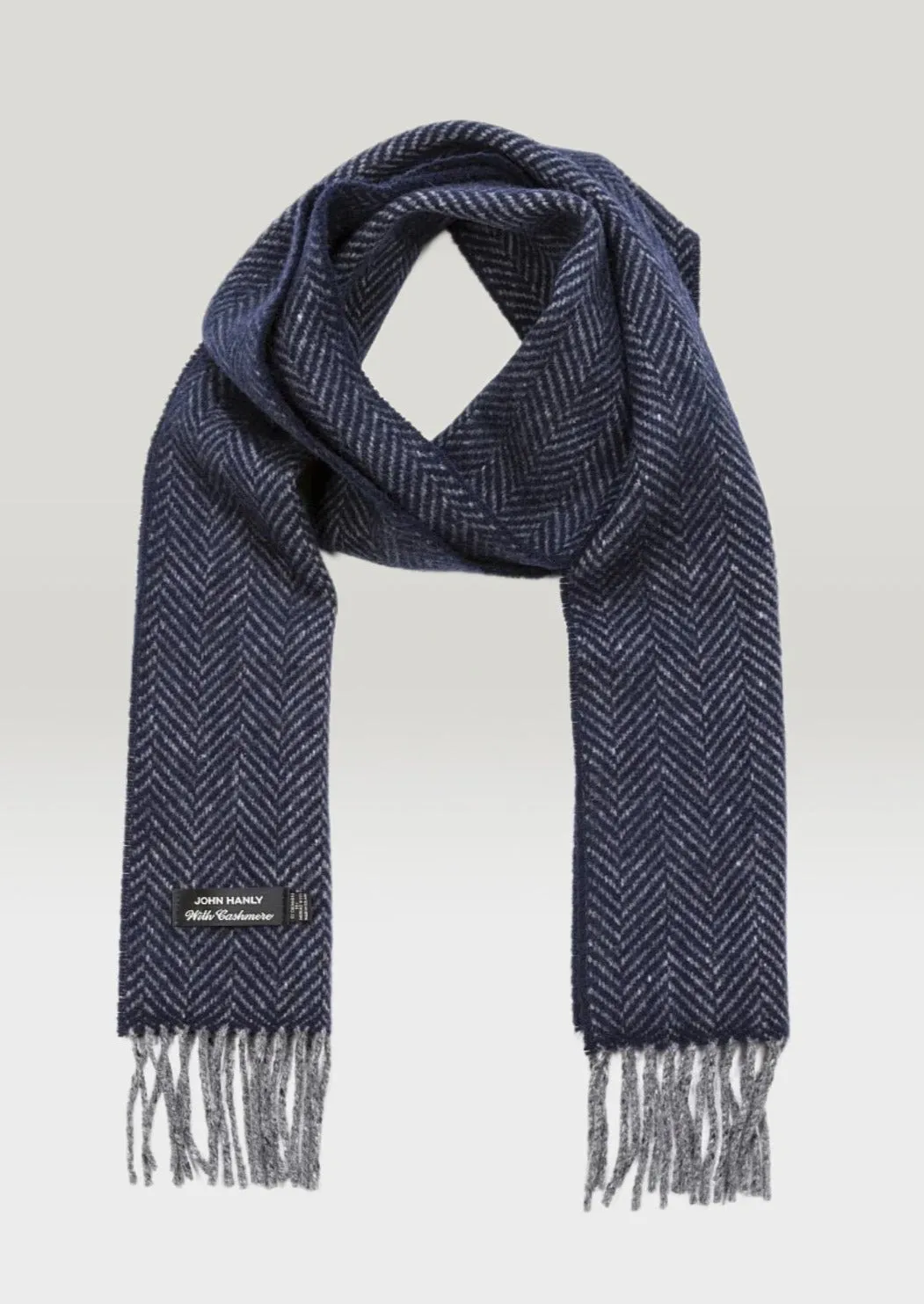 Cashmere Merino Scarf | Grey Navy