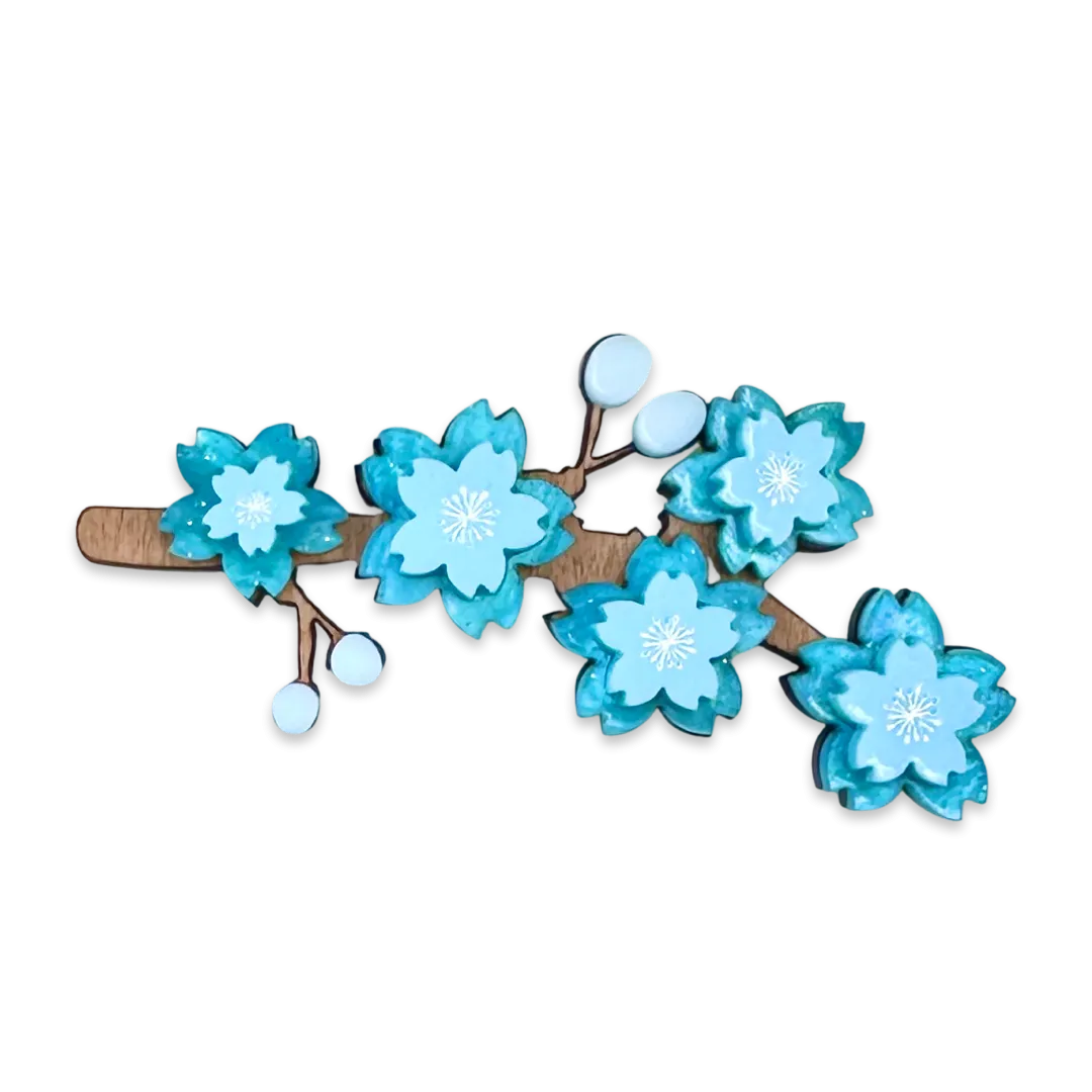 Cherry Blossom Blue - Brooch