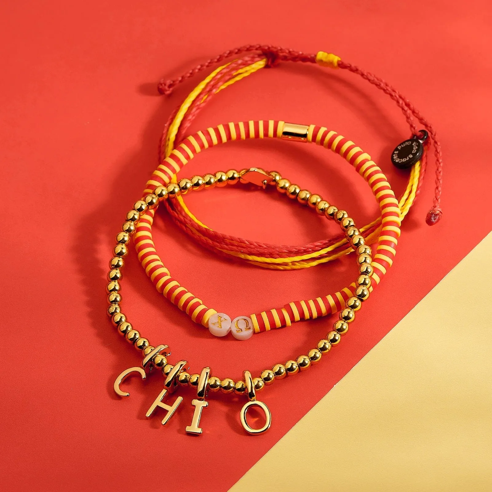 Chi Omega Stretch Bracelet
