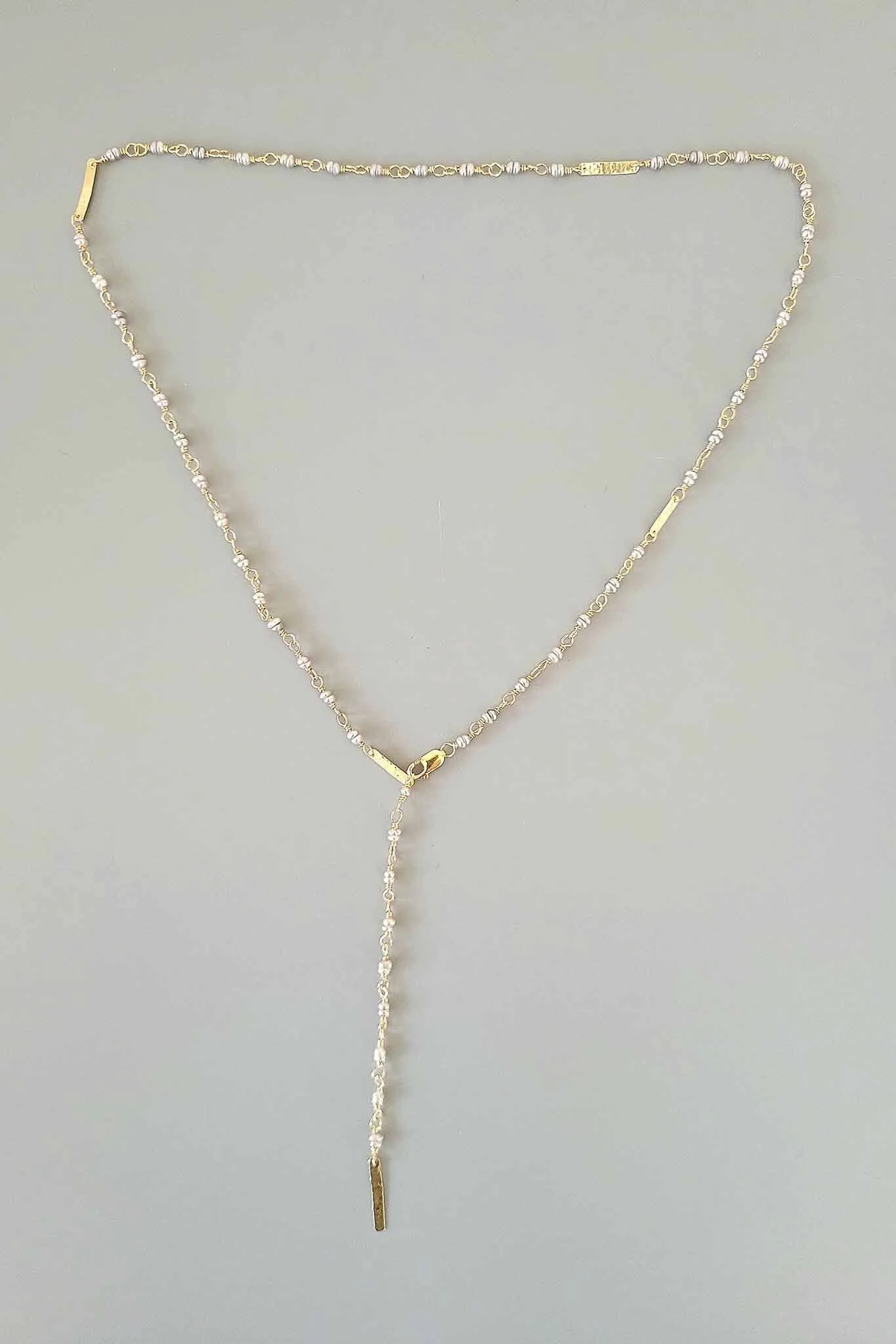 Cobamae Baguette Necklace - Pigeon Grey