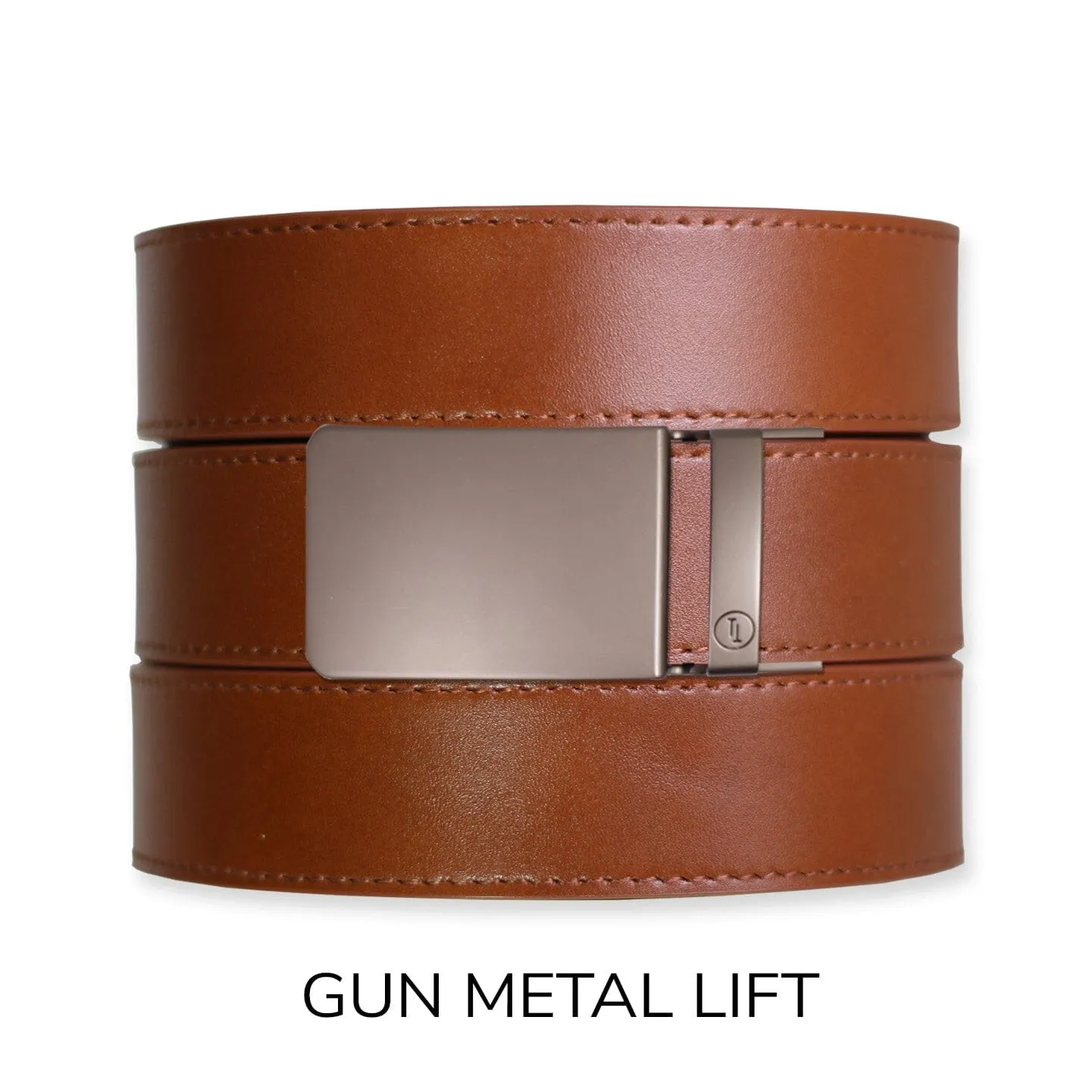 Cognac Top Grain Leather Ratchet Belt & Buckle Set