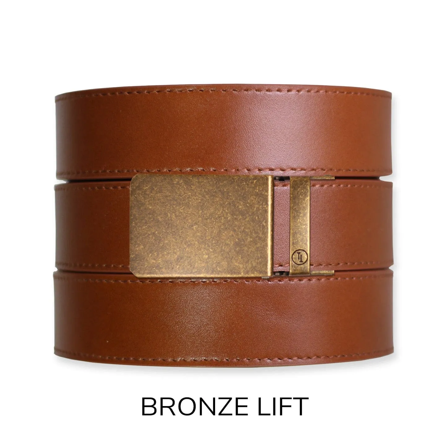 Cognac Top Grain Leather Ratchet Belt & Buckle Set