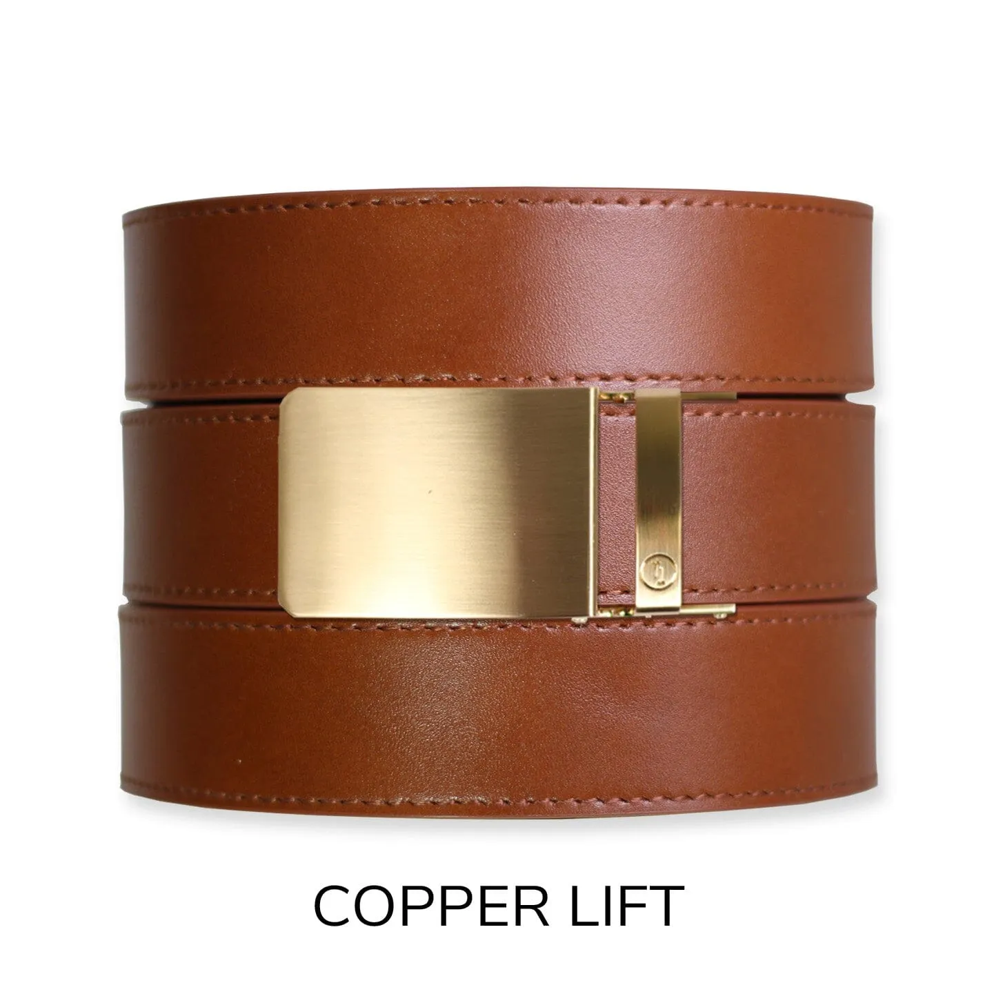 Cognac Top Grain Leather Ratchet Belt & Buckle Set