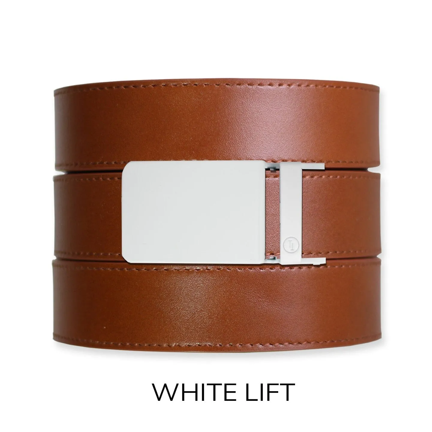 Cognac Top Grain Leather Ratchet Belt & Buckle Set