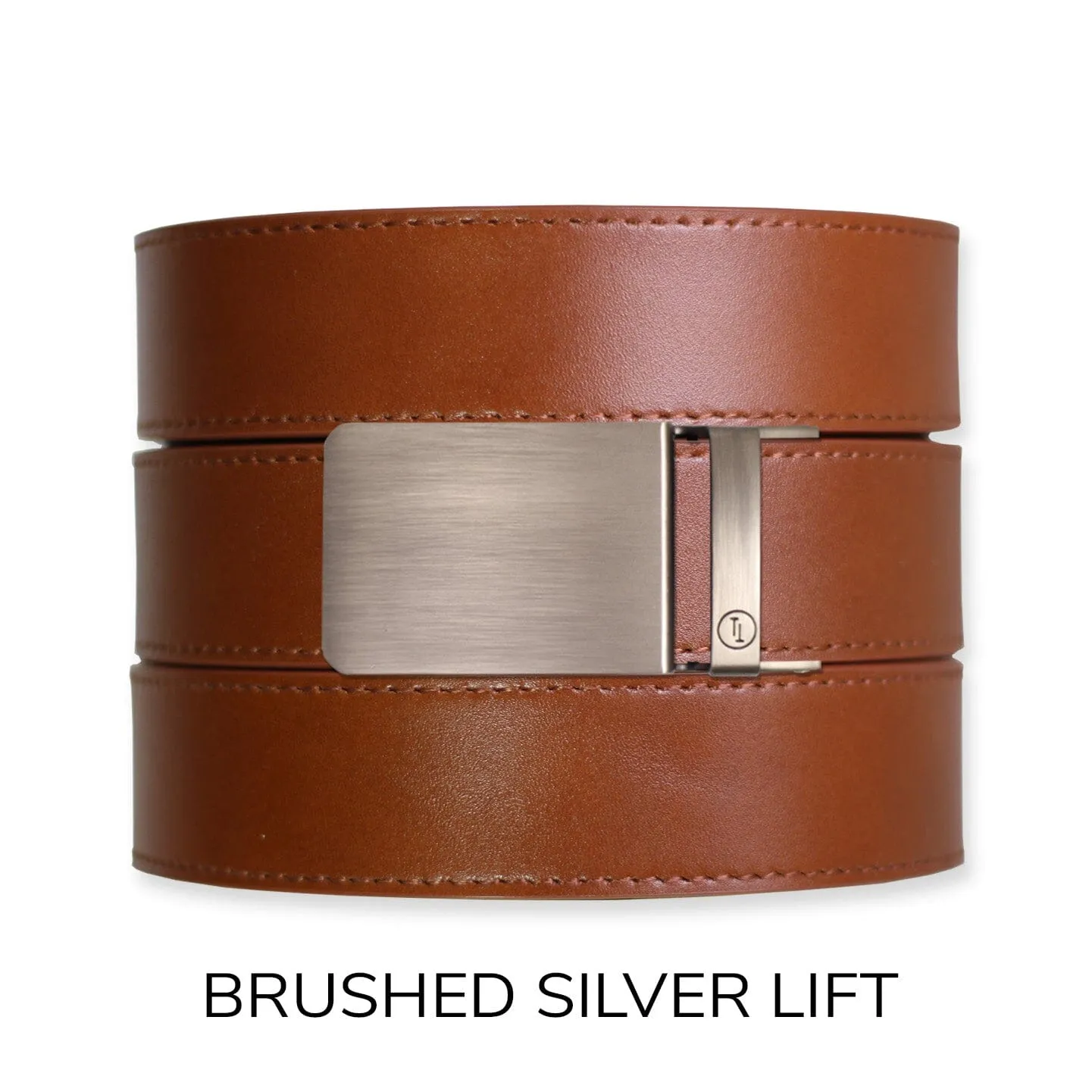 Cognac Top Grain Leather Ratchet Belt & Buckle Set