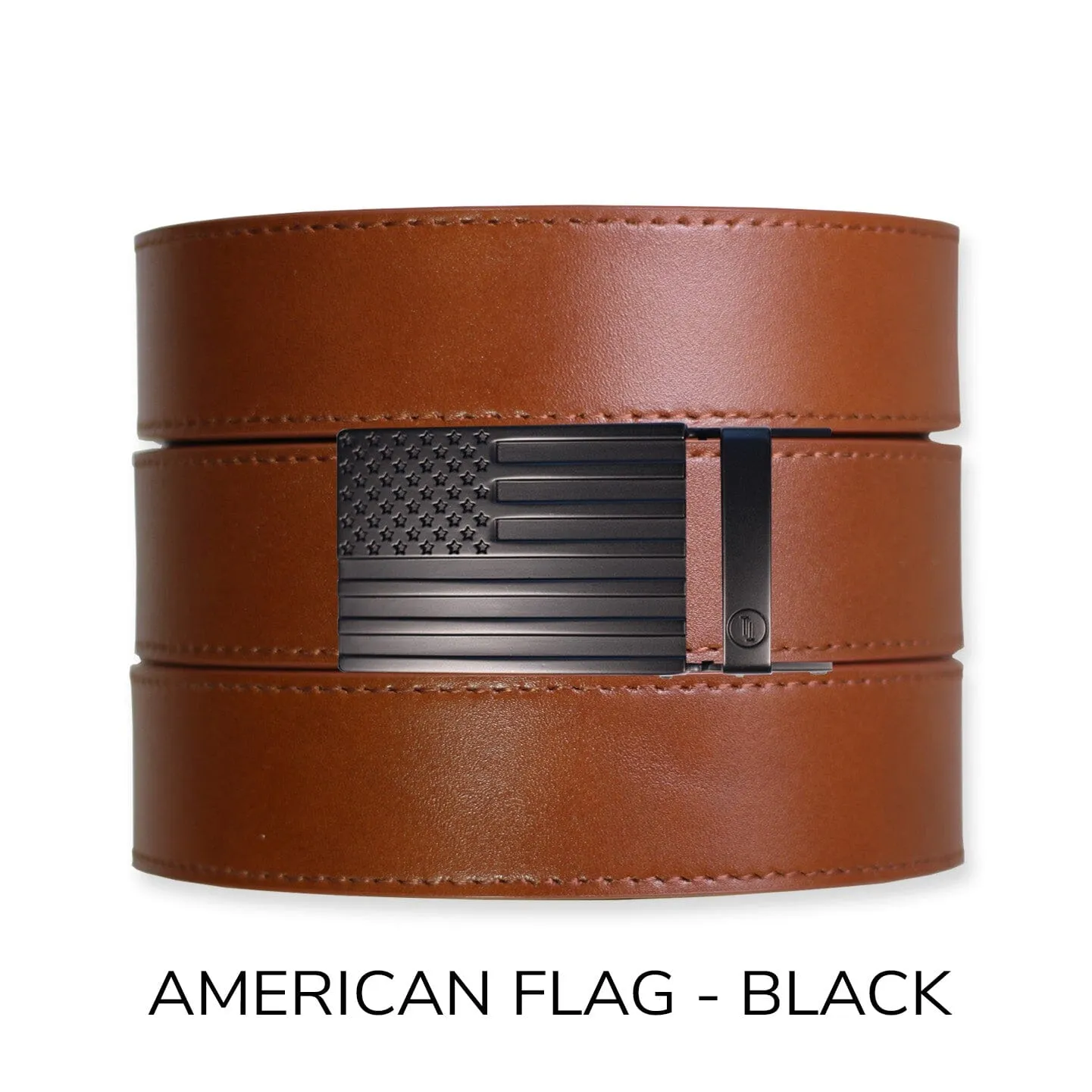 Cognac Top Grain Leather Ratchet Belt & Buckle Set