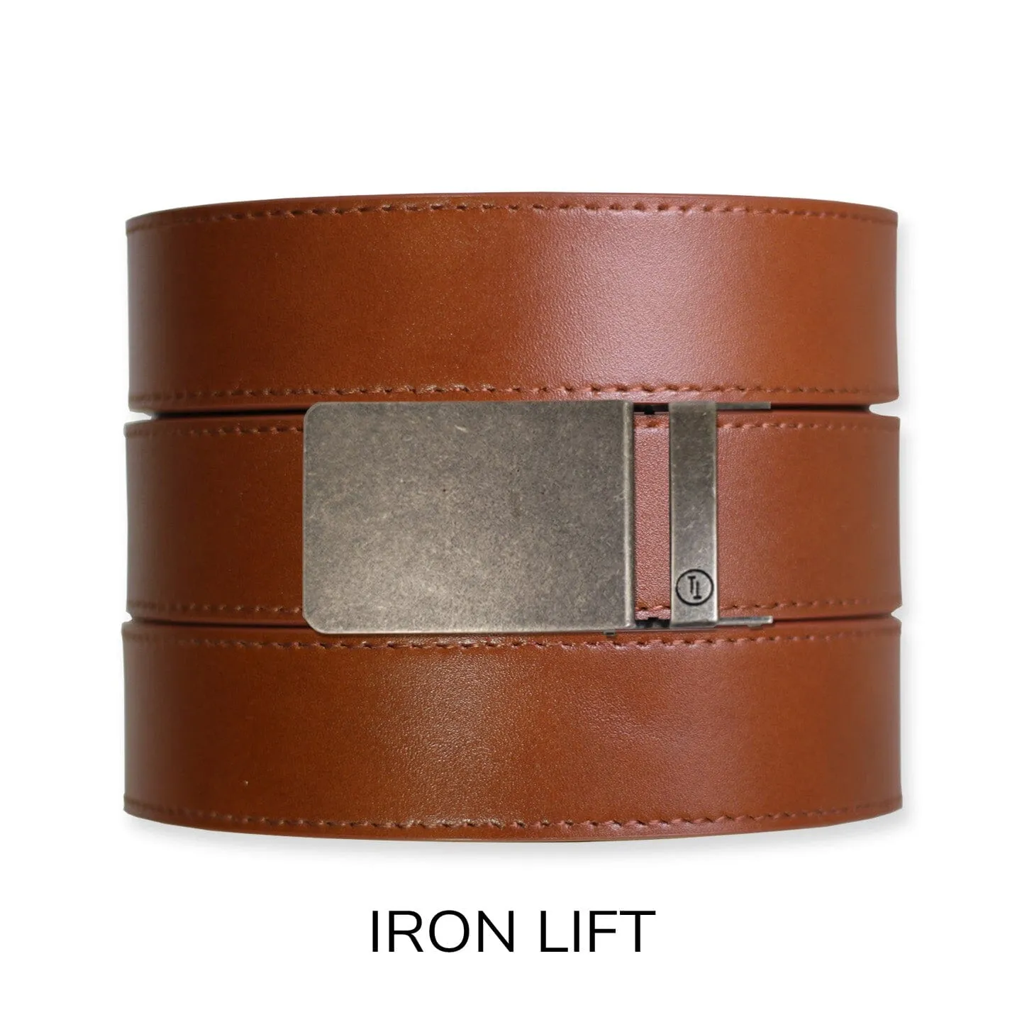 Cognac Top Grain Leather Ratchet Belt & Buckle Set