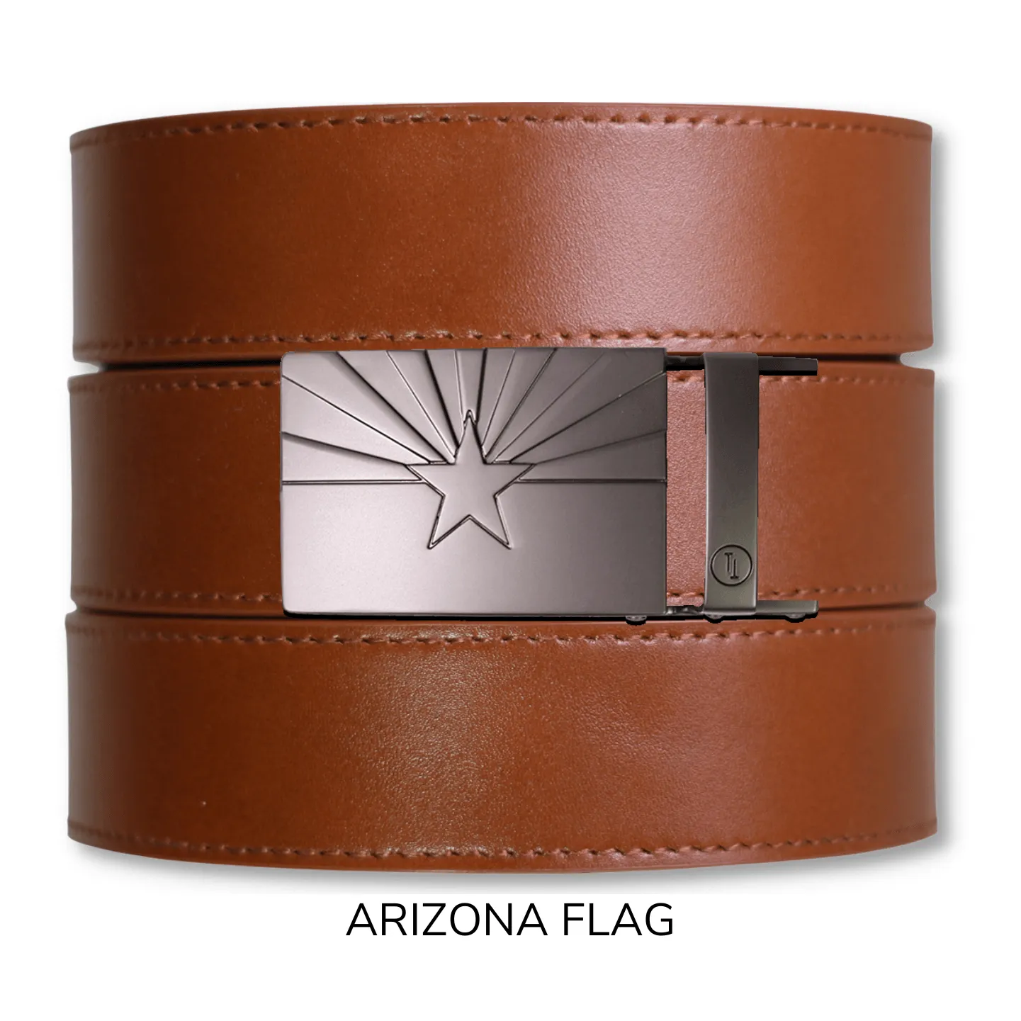 Cognac Top Grain Leather Ratchet Belt & Buckle Set