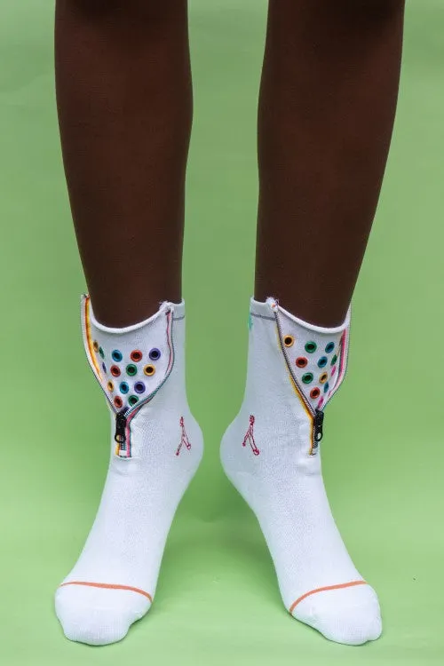 Color Hoop Zipper Crew
