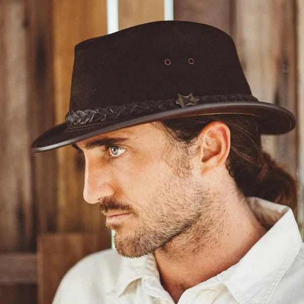Streetwise Leather Fedora Hat by Conner