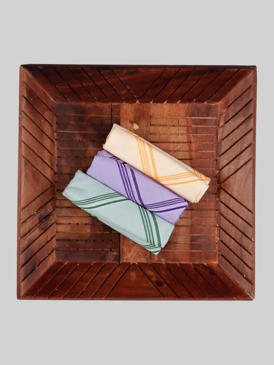 Cotton Colour Hand Kerchief 2877 ( Pack of 2 )