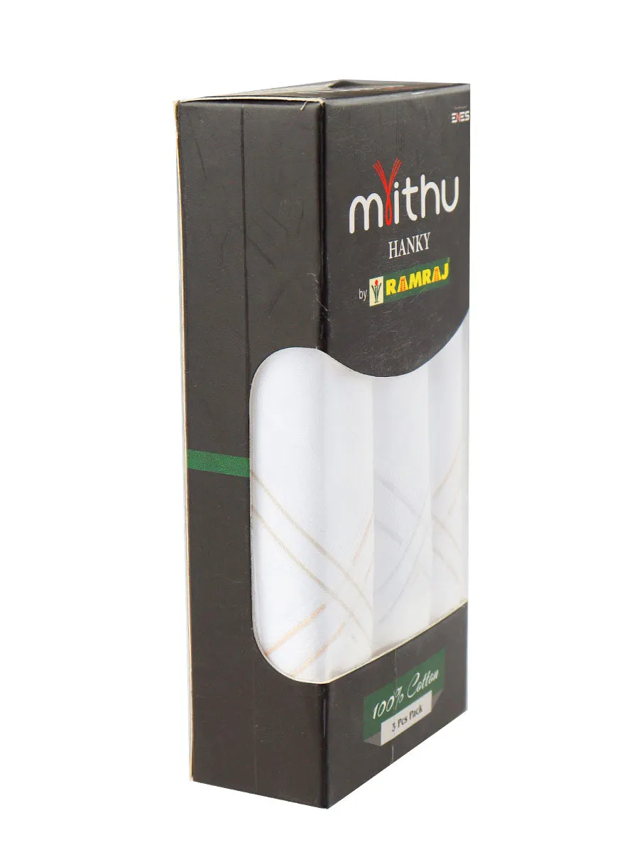 Cotton White Hand Kerchief 2700 (3 in 1)