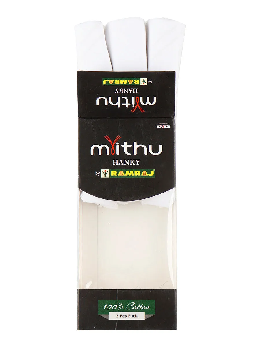 Cotton White Hand Kerchief 2700 (3 in 1)