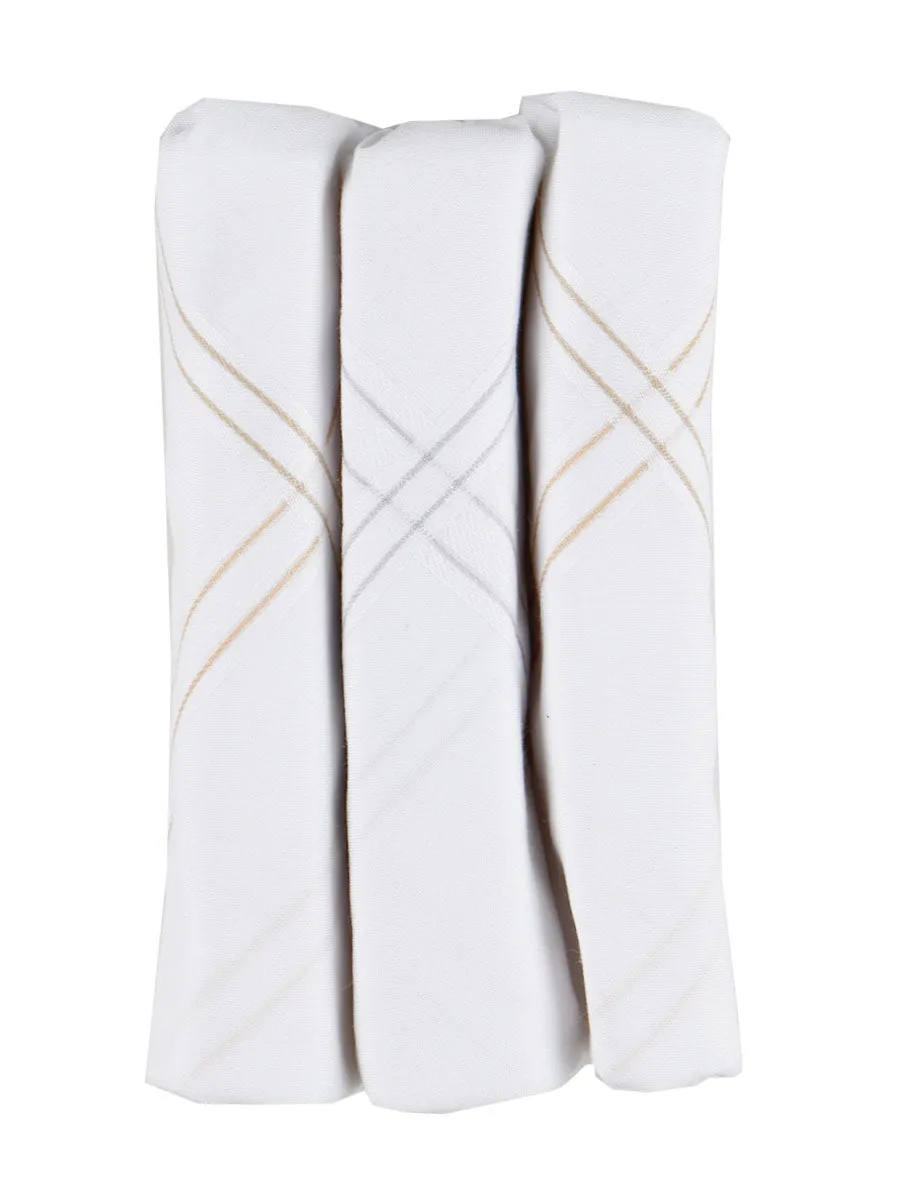 Cotton White Hand Kerchief 2700 (3 in 1)