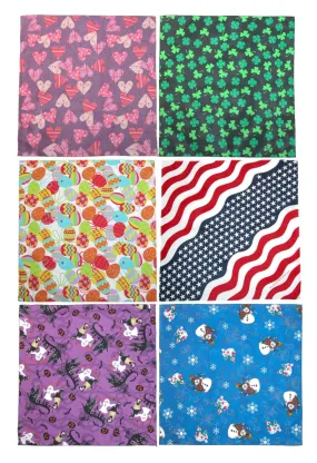 CTM® Holiday Print Bandana Variety Pack (Pack of 6)