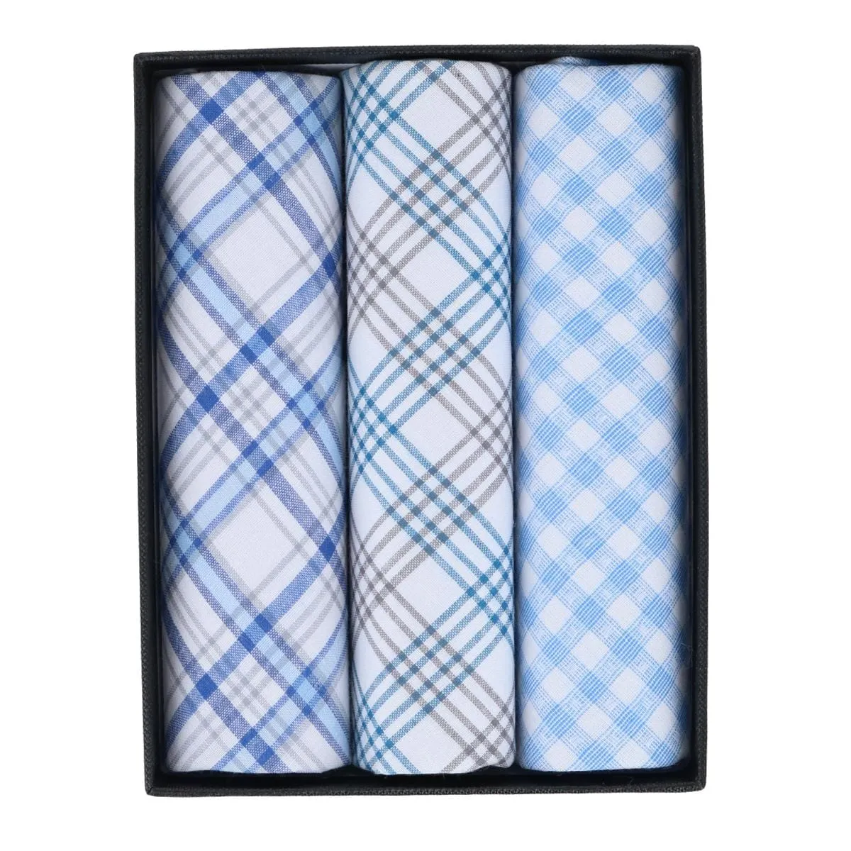 CTM® Men's Boxed Fancy Cotton Patterned Handkerchiefs (3 piece set)