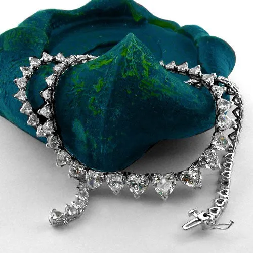 Cubic Zirconia Cz Heart Shape 29 Ct Necklace