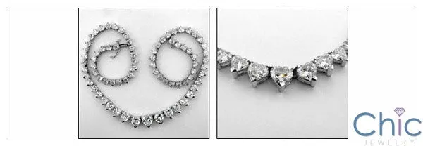 Cubic Zirconia Cz Heart Shape 29 Ct Necklace