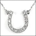 Cubic Zirconia Cz Horse Shoe .60 Pendant