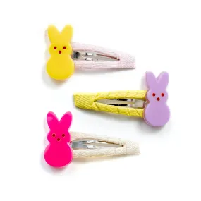 Cute Bunnies Fabric Covered Snap Clips Set