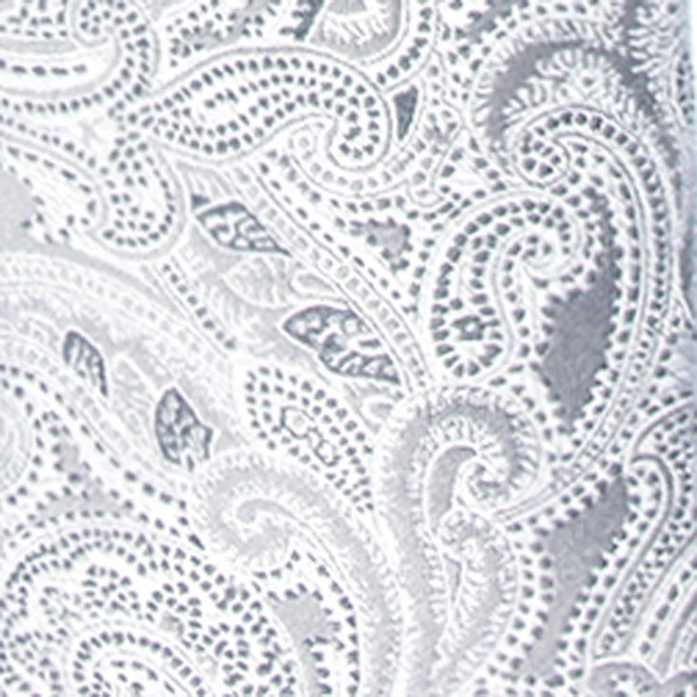Designer Paisley Silver Tie