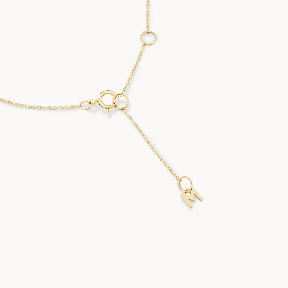 Diamond Letter Y Necklace in 10k Gold