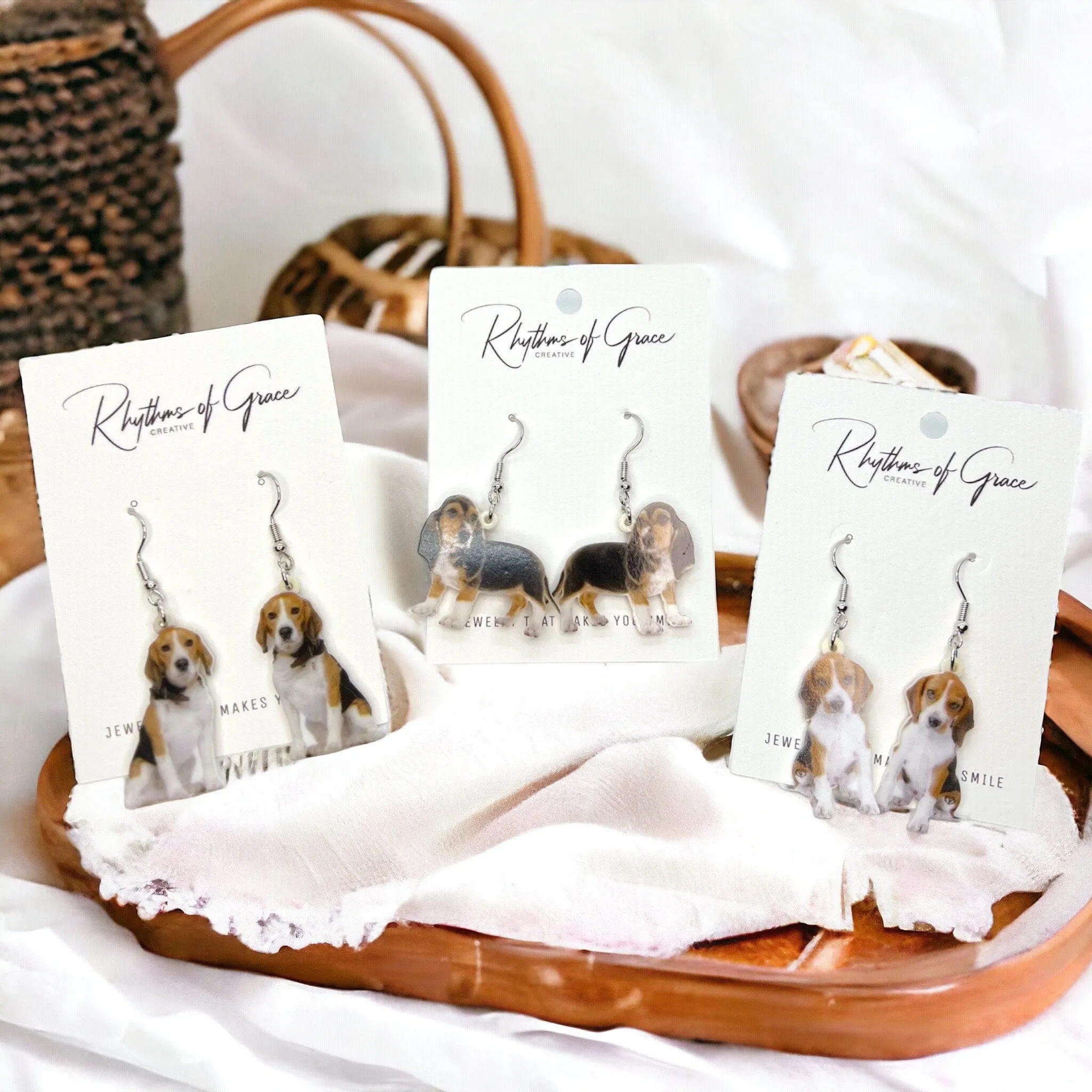 Dog Earrings, Beagle Earrings, Basset Hound, Dog Jewelry, Dog Mom, Beagle Jewelry, Dog Accessories, Basset Hound Earrings, Hound Dog