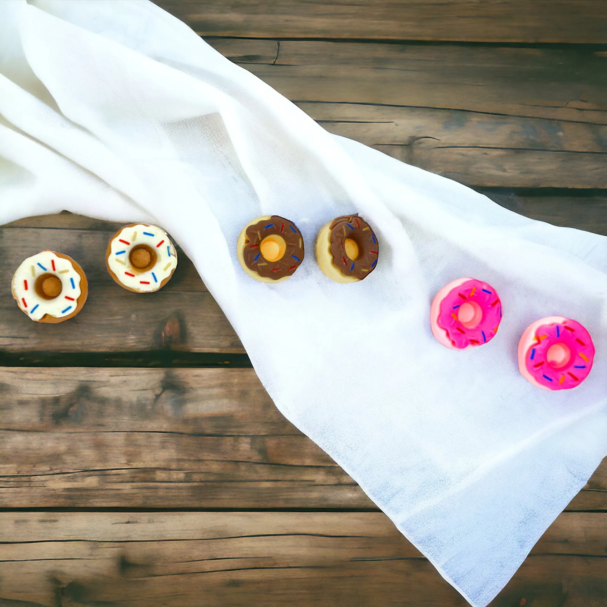 Donut Earrings - Donut Studs, Food Earrings, Donut Studs, Handmade Earrings, Sprinkle Donut