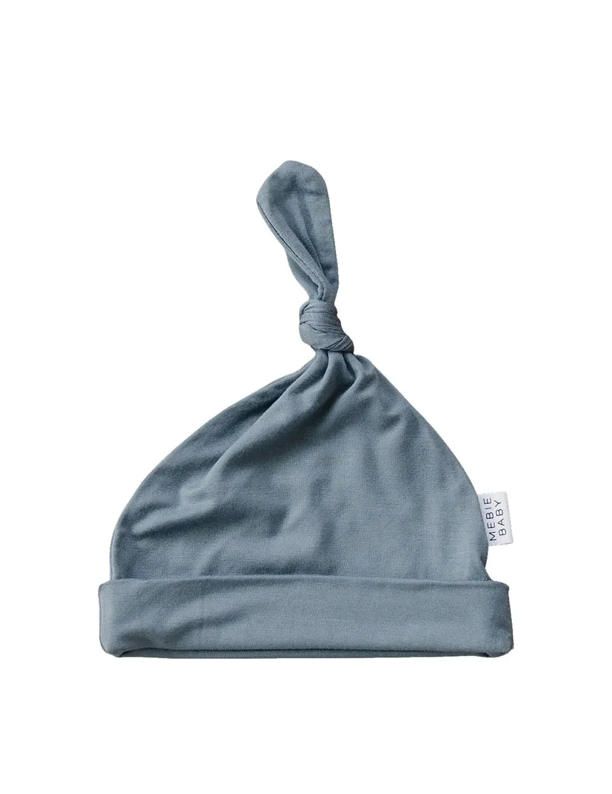 Dusty Blue Bamboo Newborn Knot Hat