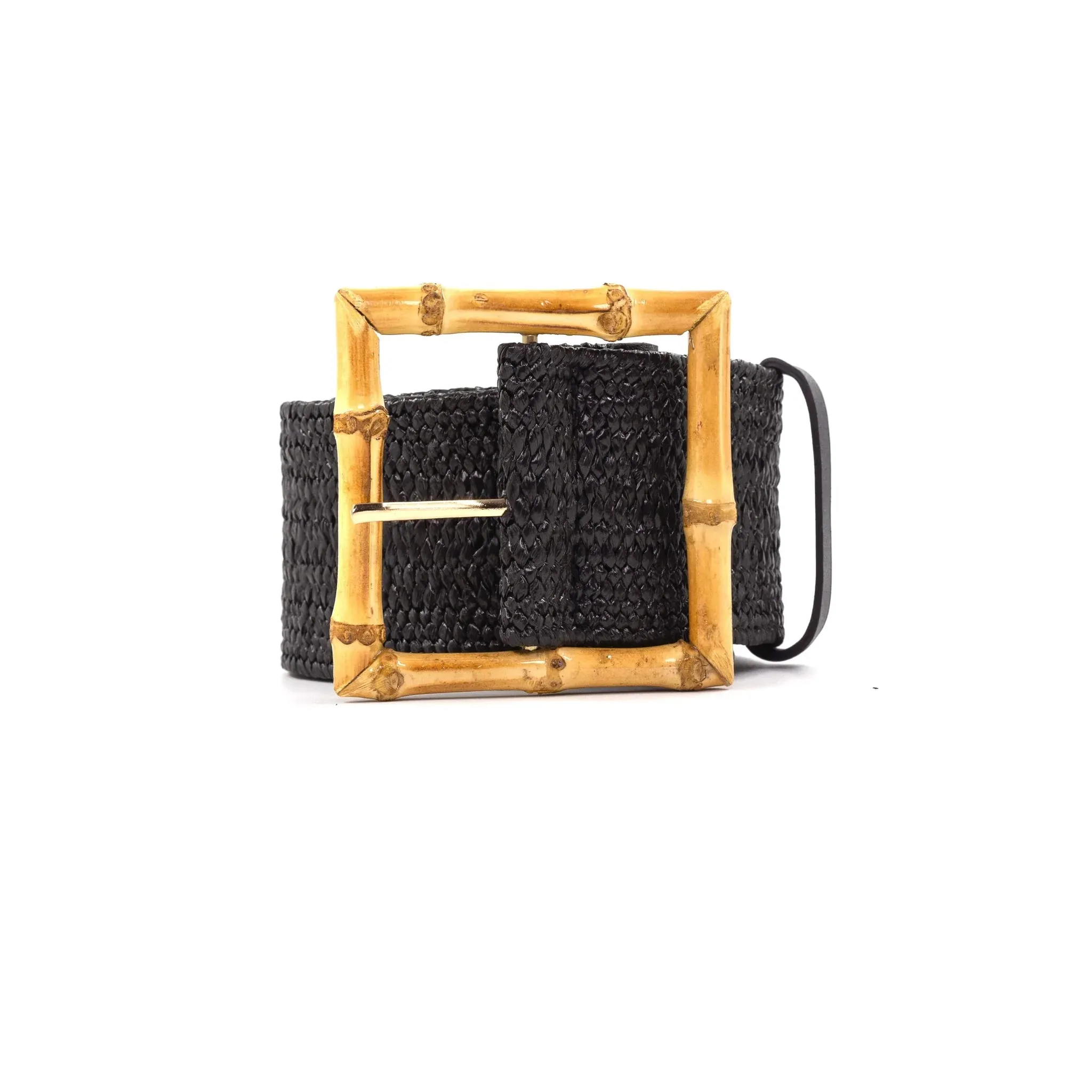 Elastic Belt with Bamboo Buckle - One Size