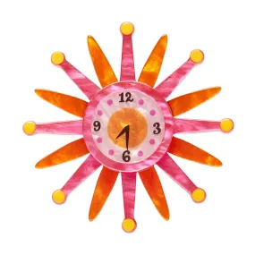 Erstwilder Atomic Abode - Starburst Clock Brooch