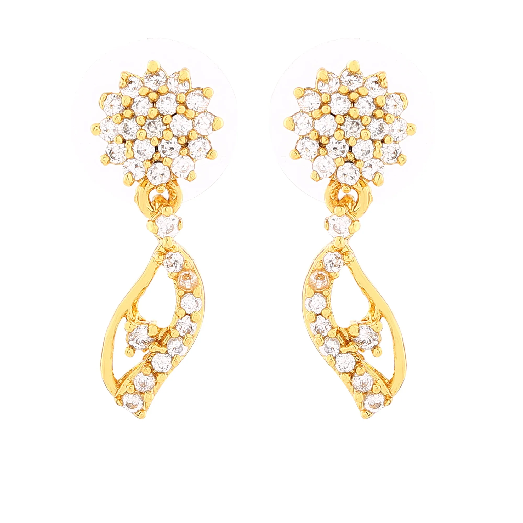 Estele Gold Plated CZ Elegant Necklace Set for Women