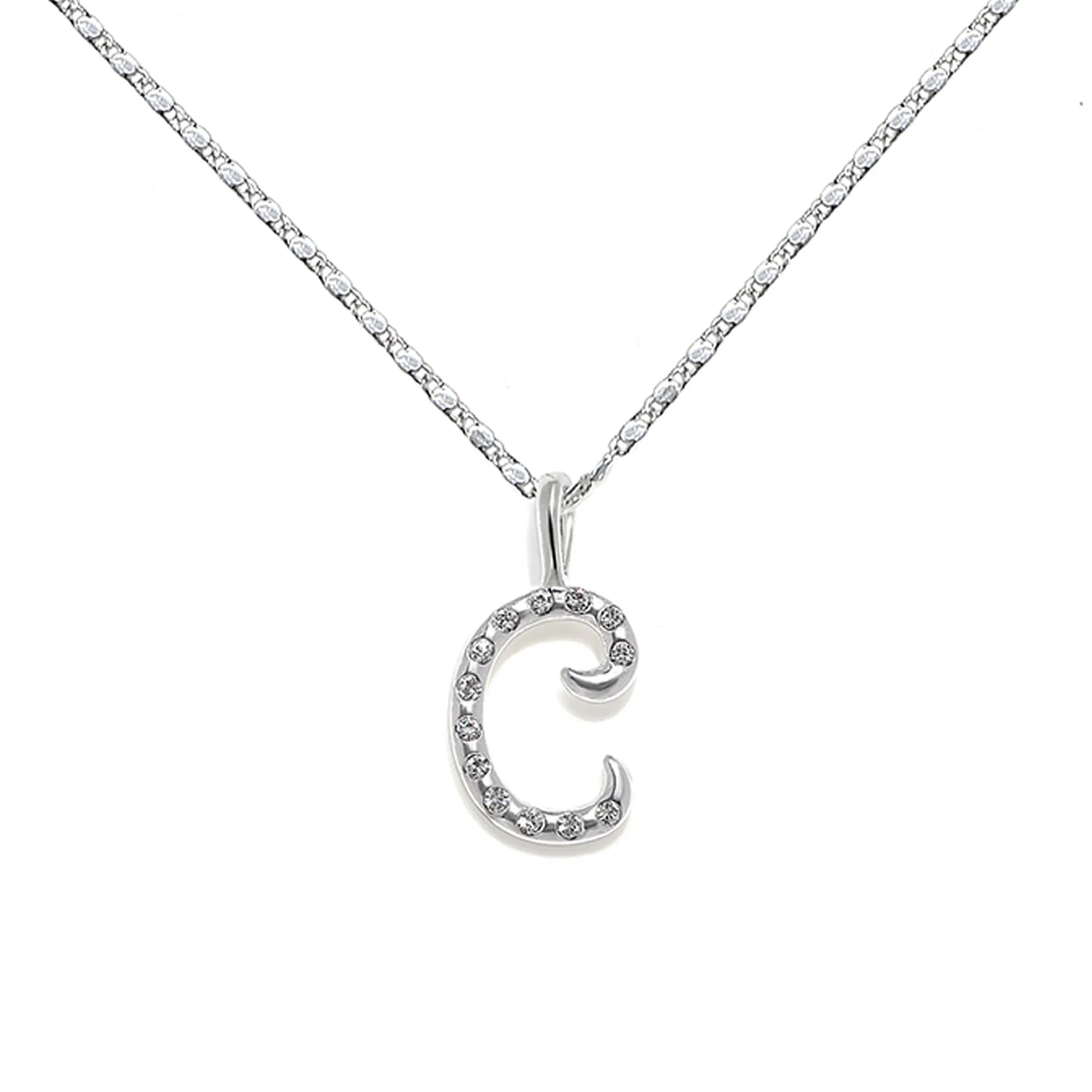 Everly Initial Necklace- Silver