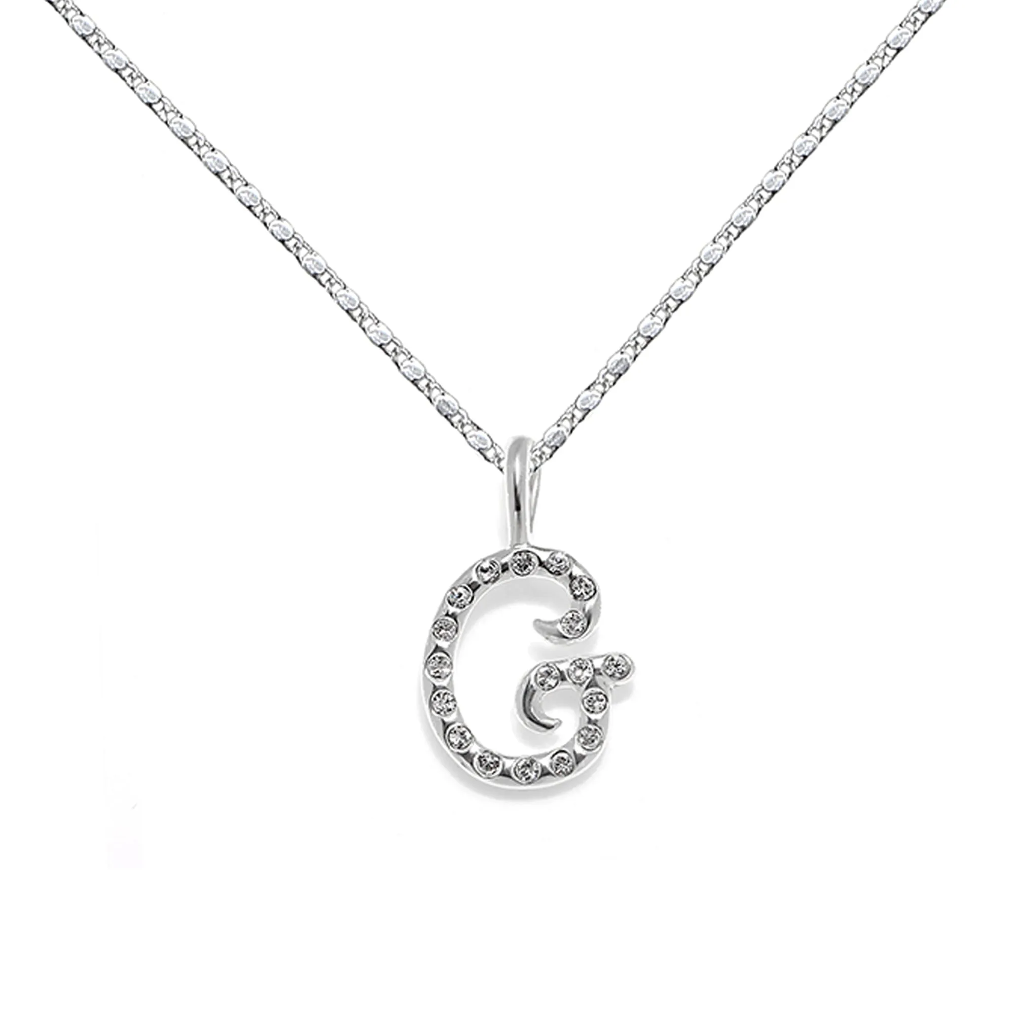 Everly Initial Necklace- Silver