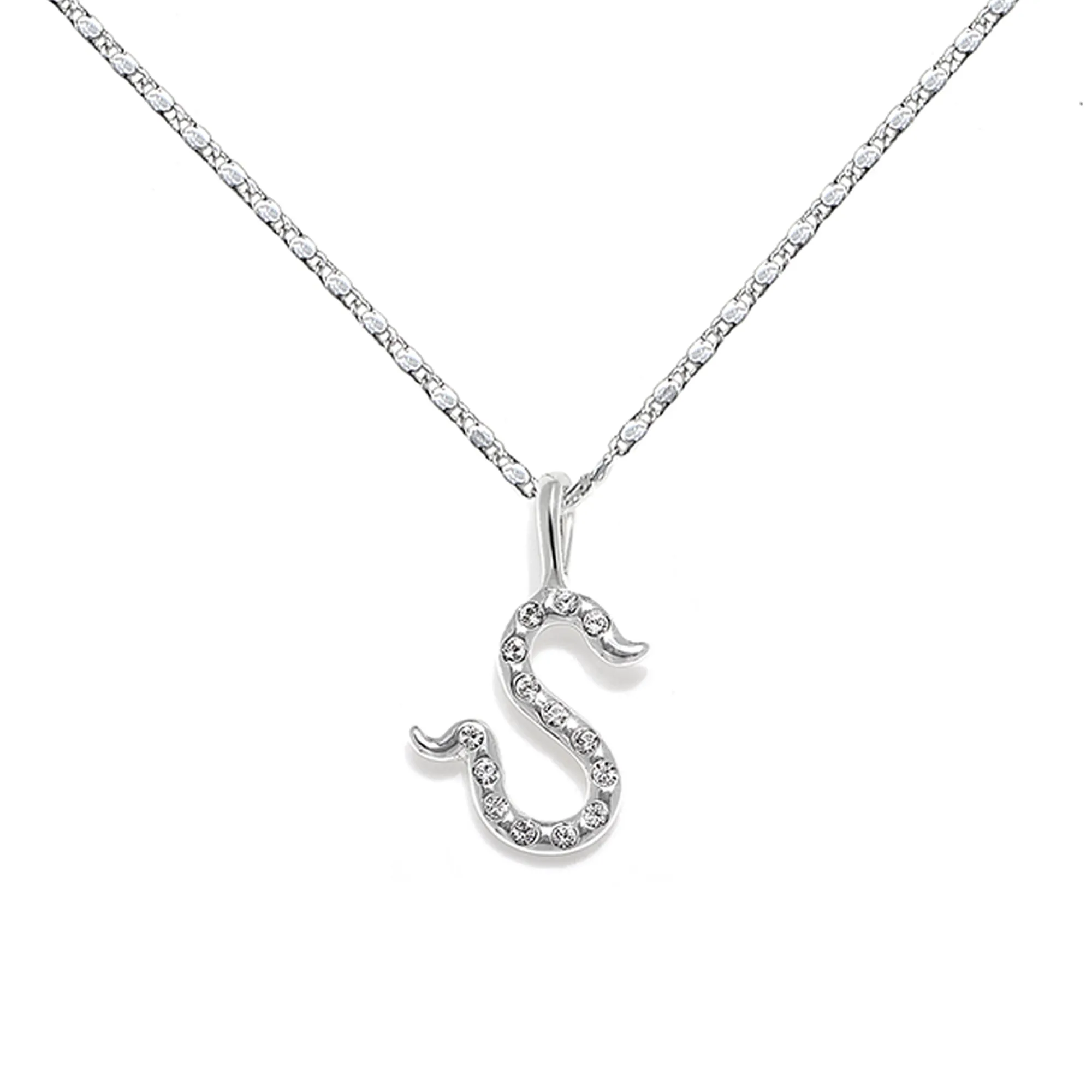 Everly Initial Necklace- Silver