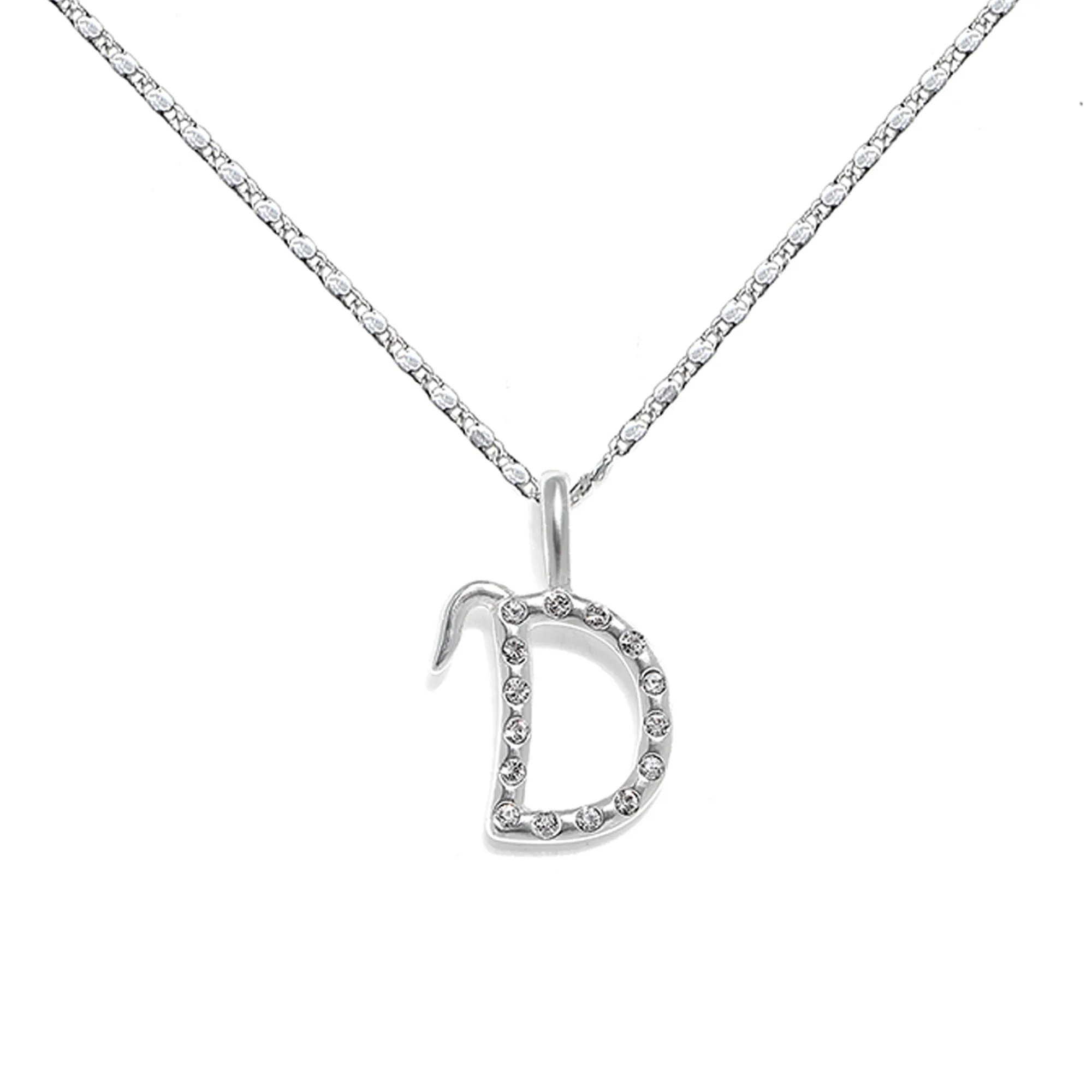 Everly Initial Necklace- Silver