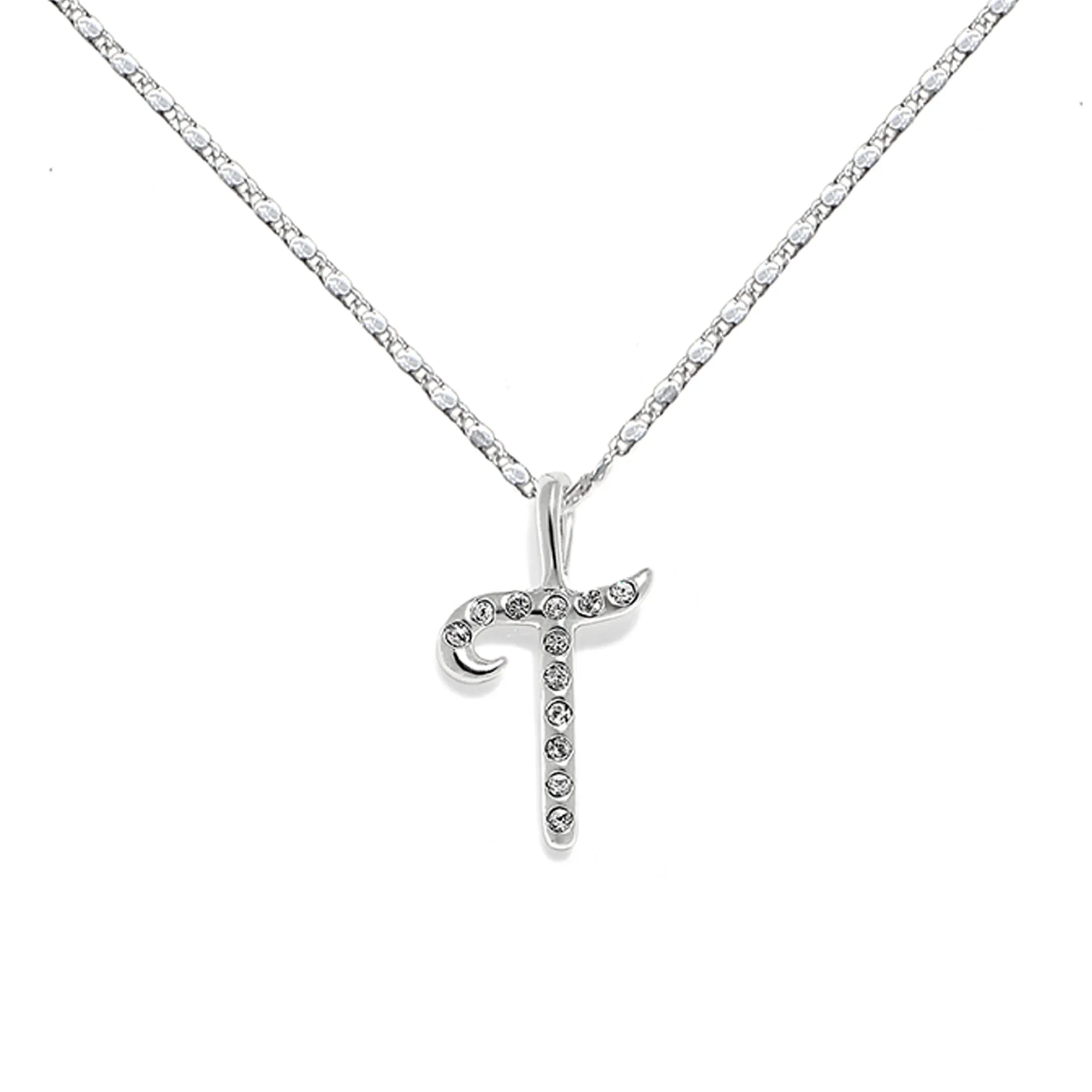 Everly Initial Necklace- Silver