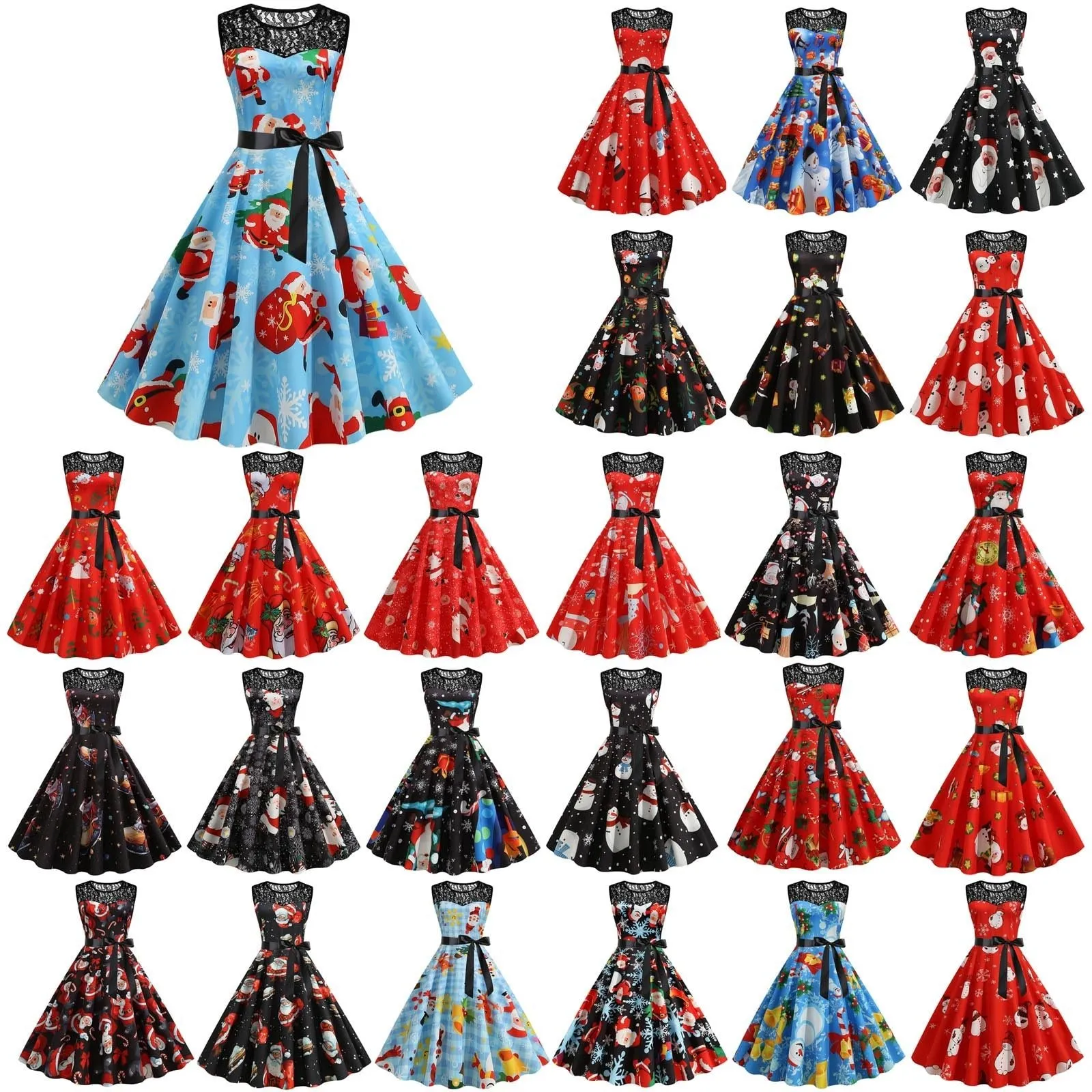 FashionSierra - 1950s Elegant Vintage Women's Dress Christmas Dresses