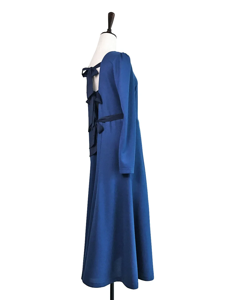 Final Sale! Royal Blue Tie-Back Cotton Blend Maxi Dress