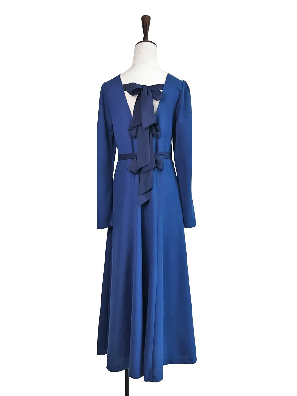 Final Sale! Royal Blue Tie-Back Cotton Blend Maxi Dress